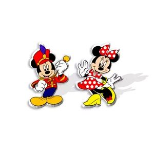 Mickey And Minnie Acrylic Stud Earrings